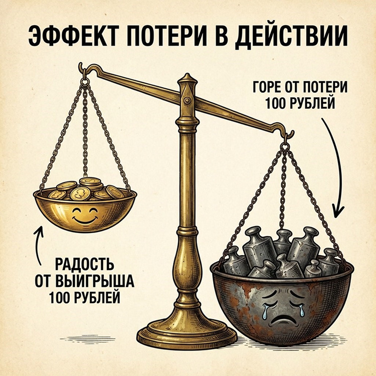 Инфографика: эффект потери — почему отмена выигрыша воспринимается острее, чем обычный проигрыш